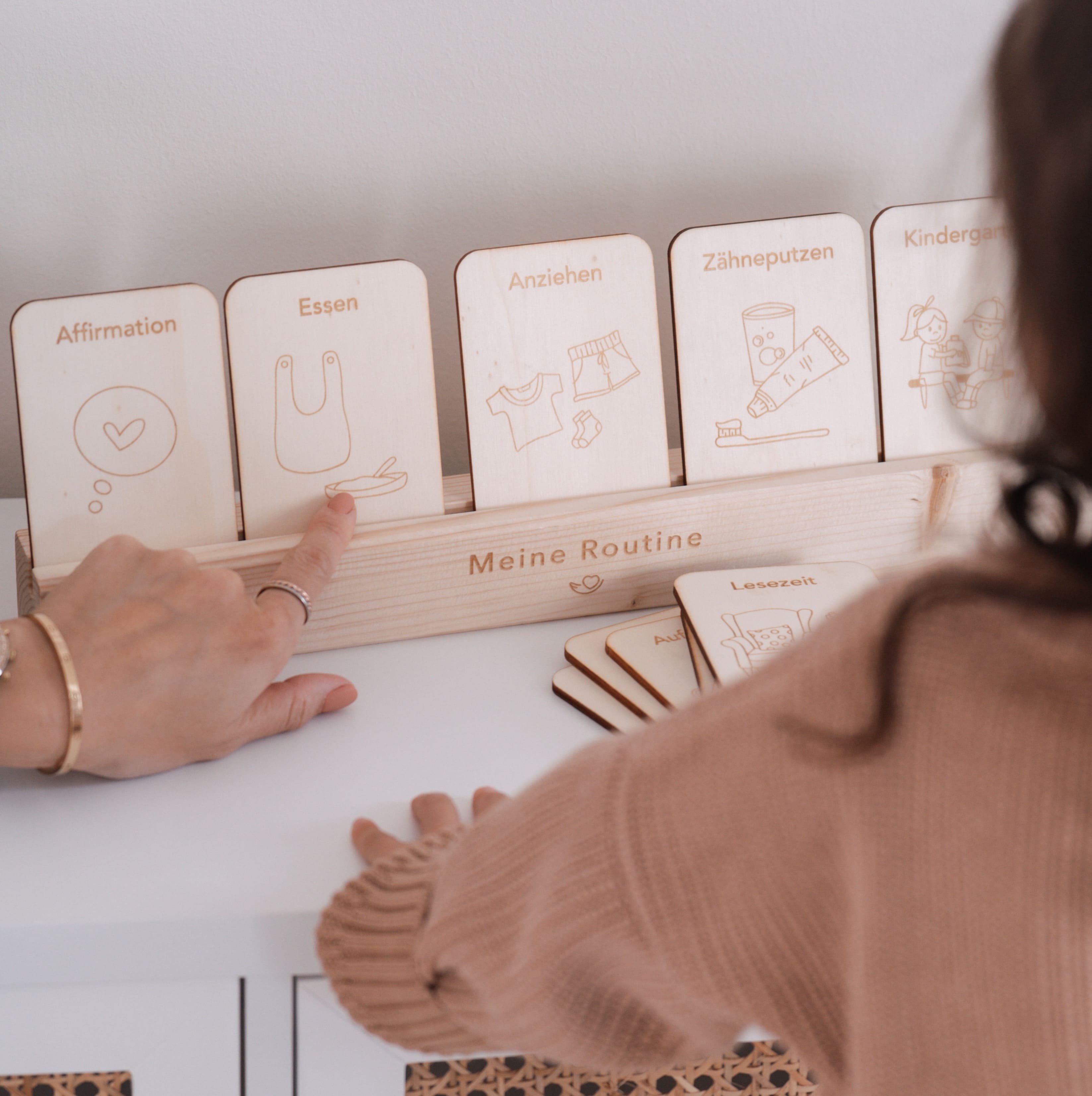 Montessori Routinekarten Holz