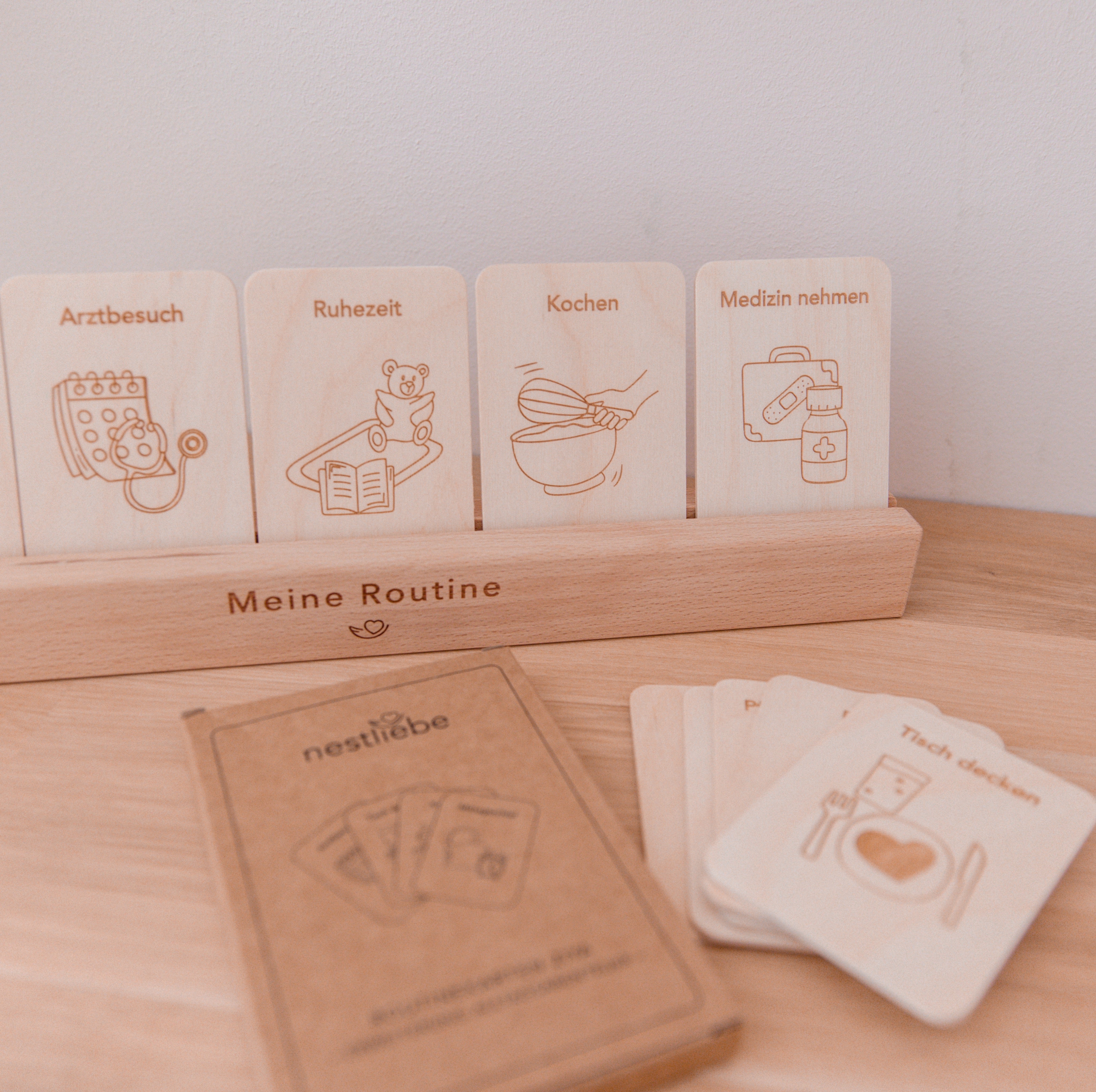 Montessori Routinekarten Holz